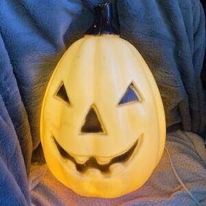 Vintage 14” Pumpkin Halloween Blow Mold with New Light Cord​​